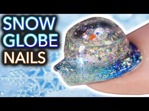 DIY Snowglobe Nails (I built a snowman on my nail) Video