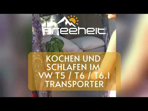 Kochen und Schlafen im VW Transporter T5 / T6 / T6.1