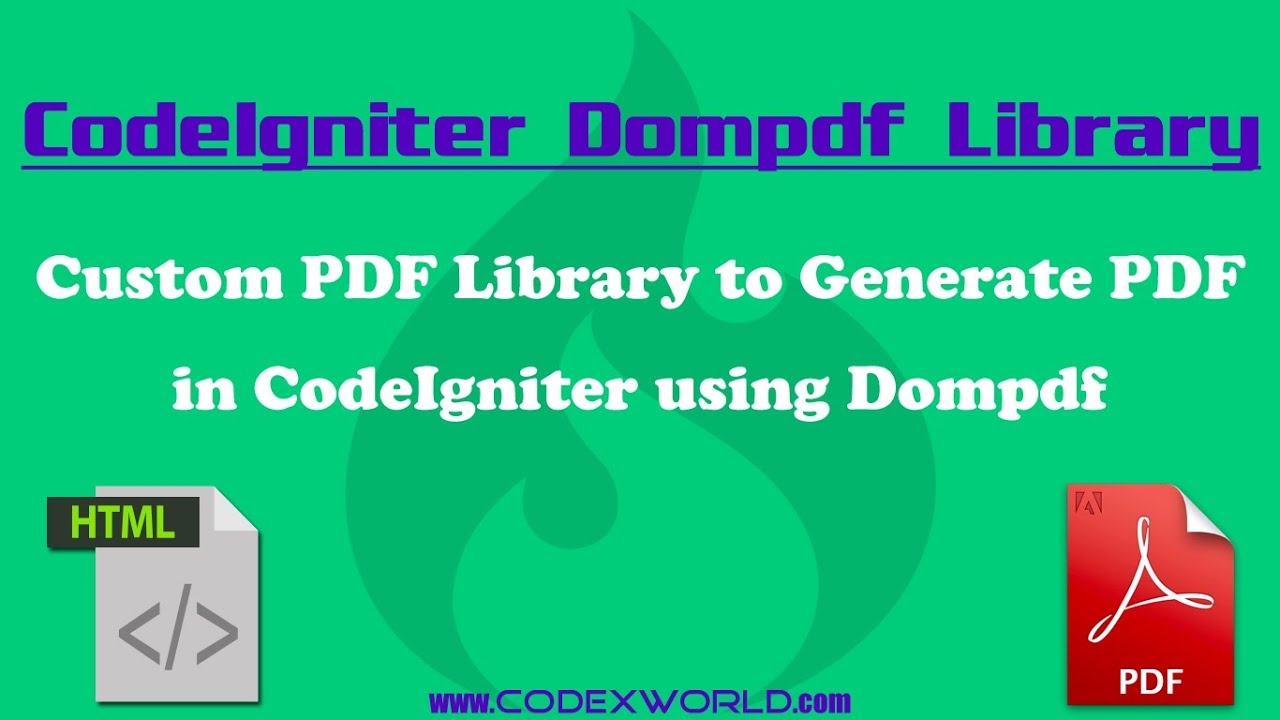 Convert HTML to PDF in CodeIgniter using Dompdf