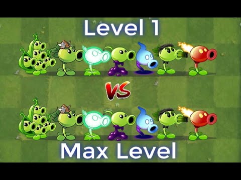 Plants vs Zombies 2 Max Level Peashooter vs Peashooter Level 1