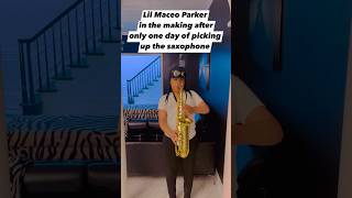 Lil Maceo Parker in the making I’ve only played for a few hours now #saxophone  #jamesbrown #horns