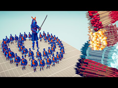 SPARTAN ARMY + GIANT SAMURAI vs EVERY GOD - Totally Accurate Battle Simulator TABS