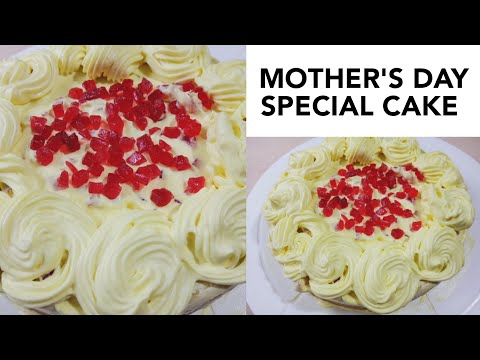 MOTHER'S DAY SPECIAL CAKE|Vanilla sponge cake|Rosette|Cake Decorating ideas|GoodFoodGoodMood