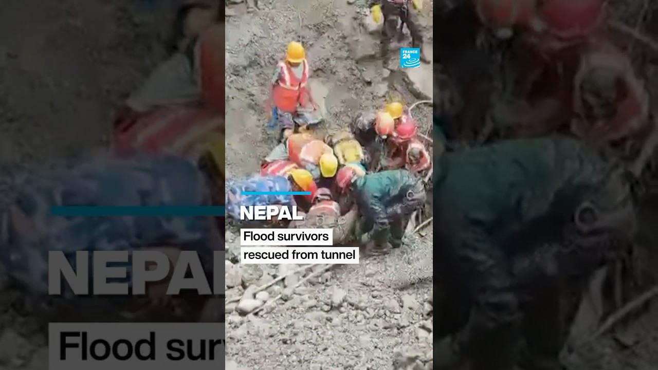 #Nepal: Two flood survivors rescued from hydropower tunnel • FRANCE 24 English