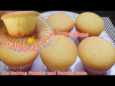 HOW TO MAKE DELICIOUS ORANGE CHIFFON CUPCAKES | WITHOUT USING BAKING POWDER AND BAKING SODA!🍊🧁