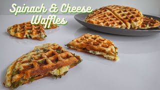 Cheese & Spinach Waffles | Simple and Quick Recipe | Waffles de Espinafre e Queijo