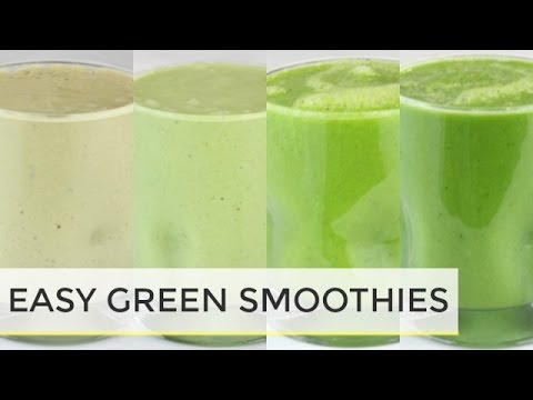 GREEN SMOOTHIES 4 WAYS| easy healthy breakfast ideas Video