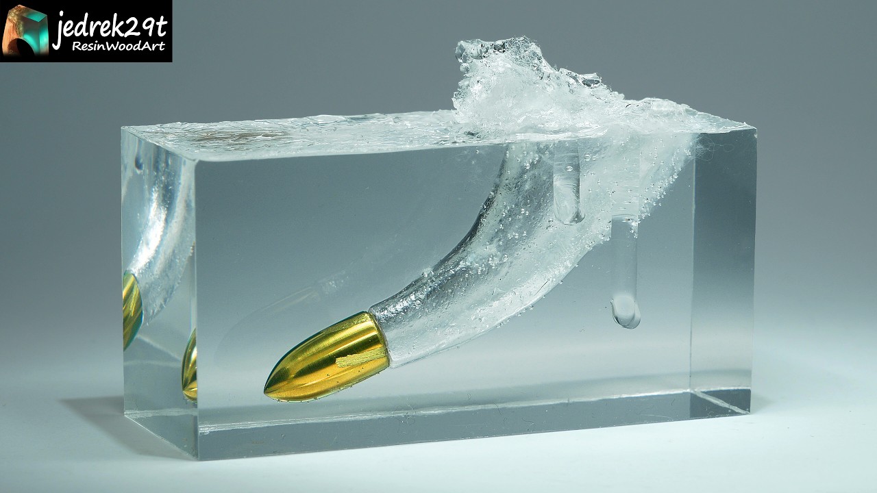 Bullet Underwater. Unbelievable!  - Slow Motion Resin Art Project