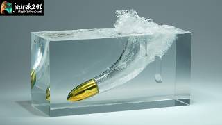 Bullet Underwater. Unbelievable! - Slow Motion Resin Art Project