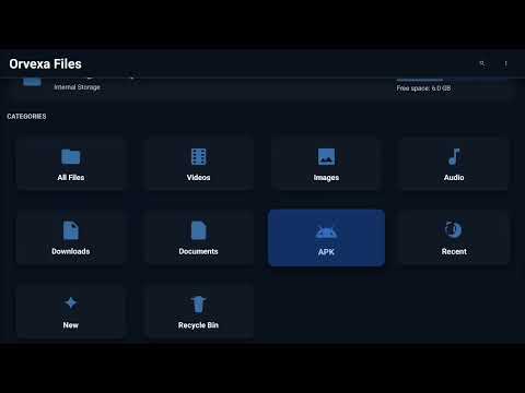 Orvexa Files demo video thumbnail showing Android TV file manager walkthrough
