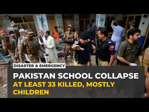 School roof collapses in northwestern Pakistan, killing at least 33, mostly children