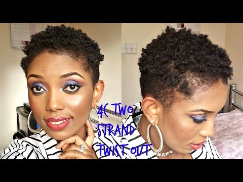 Natural hair(4C) Two Strands Twist Out on a Very Short Hair Video