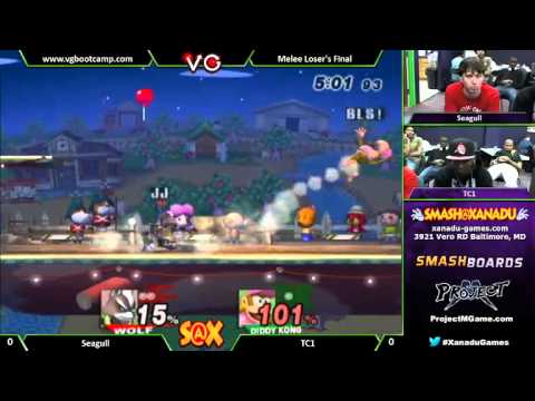 S@X Weekly - TC1 (Diddy Kong) Vs. Seagull (Wolf) SSBB Losers Finals - Smash Bros. Brawl