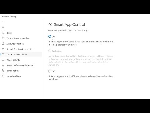 Turn ON "Smart App Control"