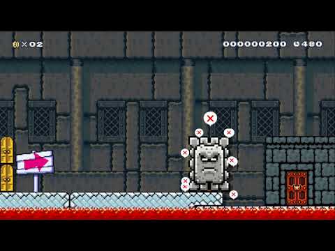 Thwomp (mini level) by Pavel ~ WORLD RECORD! - SUPER MARIO MAKER - NO COMMENTARY 1az