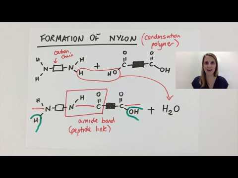 Simple Condensation polymerisation polymer explained using nylon GCSE