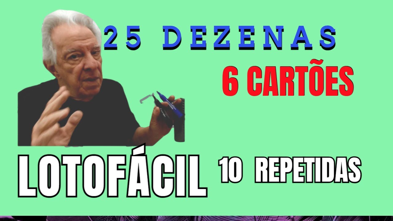 FECHAMENTO LOTOFÁCIL com as 25 DEZENAS em apenas 6 CARTÕES | Repete 10 DEZENAS do ULTIMO RESULTADO