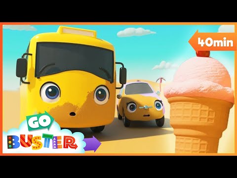 Buster and Scout's Fun Day at the Beach | Go Buster | Baby Cartoons | Kids Videos | ABCs and 123s