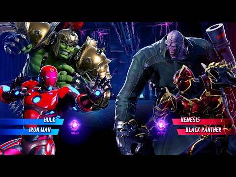 Gladiator Hulk & Iron Man vs Nemesis & Black Panther (Very Hard) - Marvel vs Capcom | 4K UHD