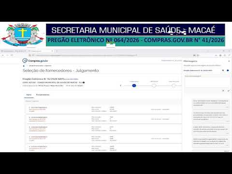 PREGÃO ELETRÔNICO Nº 064/2026 - COMPRAS.GOV.BR N° 41/2026 - SEMUSA - MACAÉ - RJ