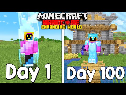 PaulGG - I Survived 100 Days In a 1x1 BORDER In Hardcore Minecraft...