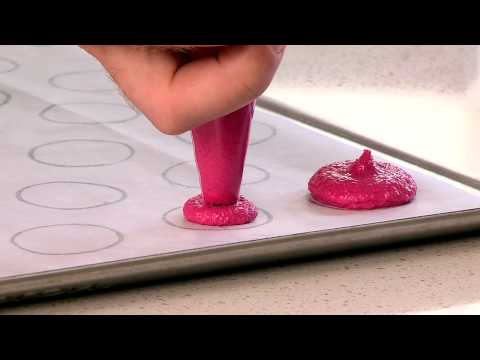 Zumbo Baking - Choc Raspberry Macarons (Step 3: Piping)