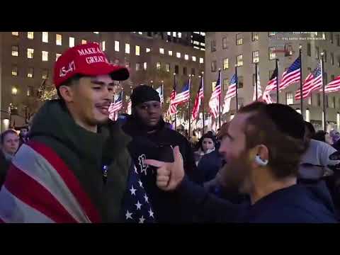 Rabbi Shmuley Debates Sneako on Election Night at Rockefeller Plaza