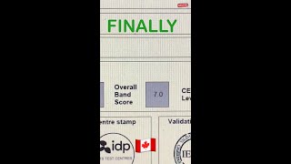 🇨🇦IELTS RESULT |😎FINALLY I CLEARED MY IELTS ON 3rd ATTEMPT😄#shorts #ielts #hardwork #motivation