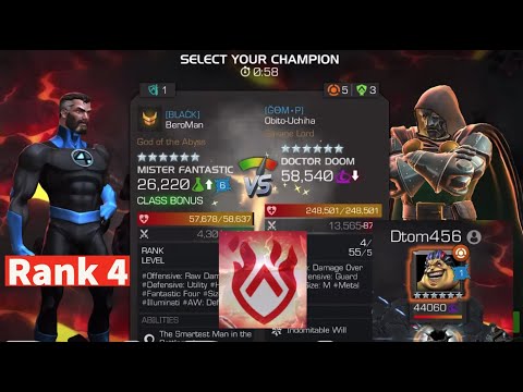 6 ⭐ Rank 4 Mr. Fantastic vs Rank 4 Doom and Mojo in War