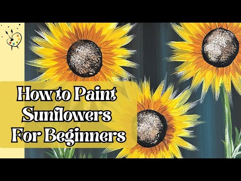 How to Paint Sunflowers for Beginners🌻