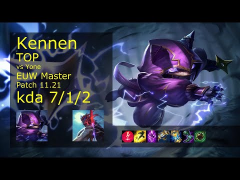 Kennen vs Yone Top - EUW Master 7/1/2 Patch 11.21 Gameplay