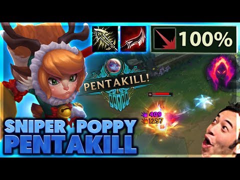 LONG RANGE ONE SHOTS | 100% CRIT POPPY PENTAKILL - BunnyFuFuu