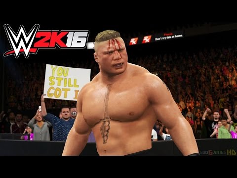 WWE 2K16 - Xbox One PS4 Gameplay 1080p 60fps Extreme Rules Brock Lesnar vs Cactus Jack