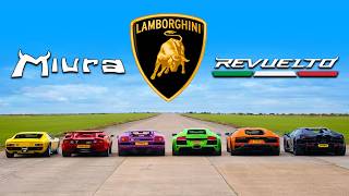 Every V12 Lamborghini supercar DRAG RACE!