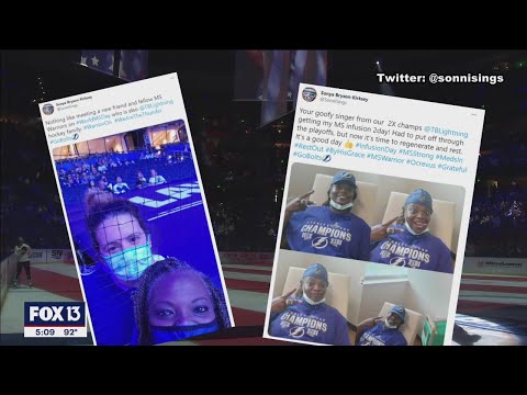 Lightning anthem singer, hospitalized with COVID-19, urges vaccination