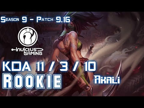 IG Rookie AKALI vs QIYANA Mid - Patch 9.16 KR Ranked