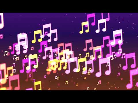 Two-hour relaxing screensaver with Background with nice flying musical notes