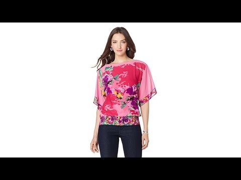 Colleen Lopez "Brilliance in Bloom" Smocked Blouse
