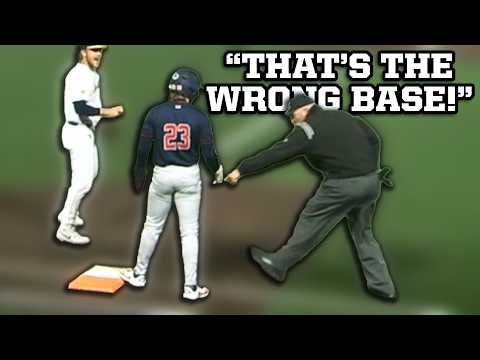 Runner tagged out while stepping on the wrong base, a breakdown