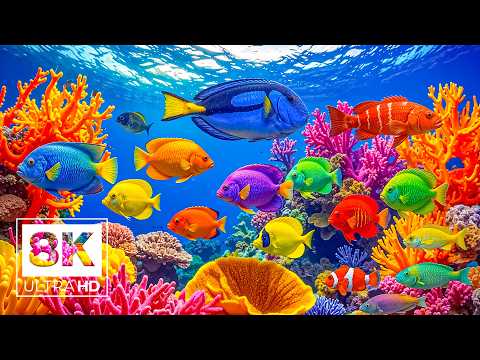 The Colors of the Ocean 8K ULTRA HD - The Best 8K Sea Animals for Relaxation & Calming Music
