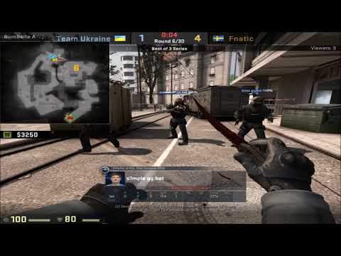 POV - S1mple (Ukraine)(25-17) vs Fnatic / overpass / WESG 2017 Europe & CIS Regional Finals