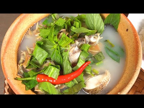 Fish Banana Flower Sour Soup   Healthy Food   Khmer Food