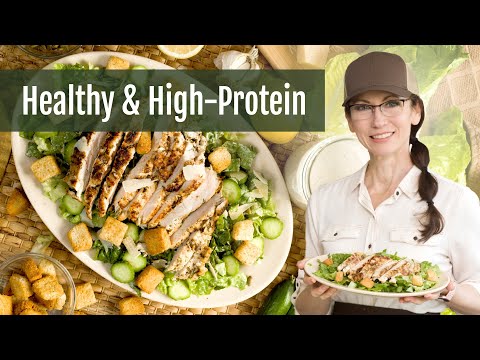 Healthy Chicken Caesar Salad Recipe with Cottage Cheese | High-Protein