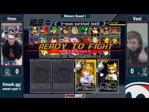 Sweet Spot 3 SSBM - Steps (Peach) Vs. Vest (Fox) Winners Round 1