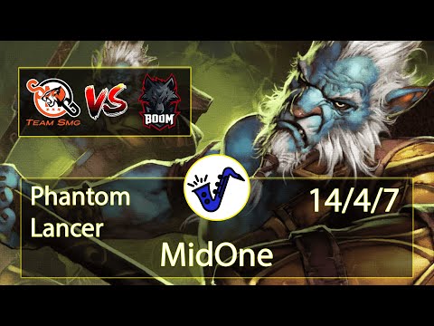 Phantom Lancer Dota 2 - MidOne - 14/4/7 - Safe Lane / Pos 1 - Team SMG VS BOOM.Esports - BTS Pro 8