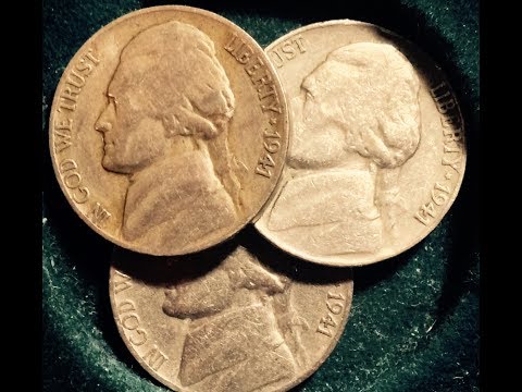 1941 Nickel (Look For Small and Large 'S" Mint Mark Varieties