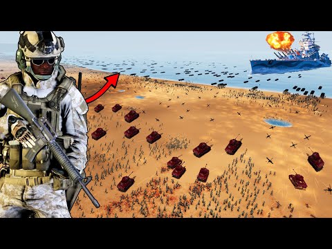 2 Million Modern Army BEACH INVASION of D-DAY! - Ultimate Epic Battle Simulator 2 UEBS 2
