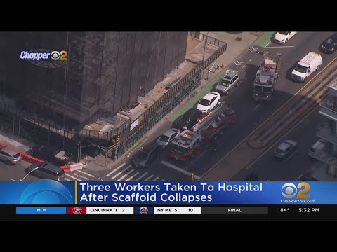 3 workers hurt when scaffold collapses in Brooklyn