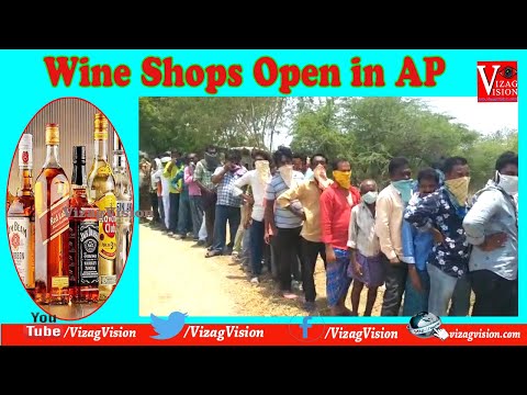 Liquor Lovers Huge Crowd at Wine Shops in AP,Vizagvision...