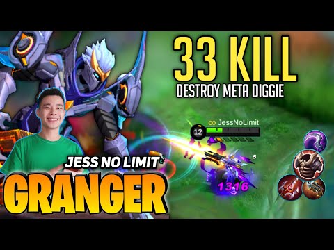 Granger 33 OVERKILL! Destroy Meta Diggie [Top Global Granger] By Jess No Limit - Mobile Legend
